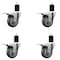 Service Caster 3.5'' Gray Poly Swivel 1-3/4'' Expanding Stem Caster Set Total Lock Brake, 4PK SCC-EXTTL20S3514-PPUB-134-4 - alternate 1